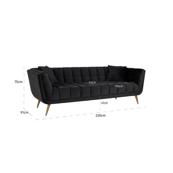 Huxley Antraciet velvet - elegantes Sofa